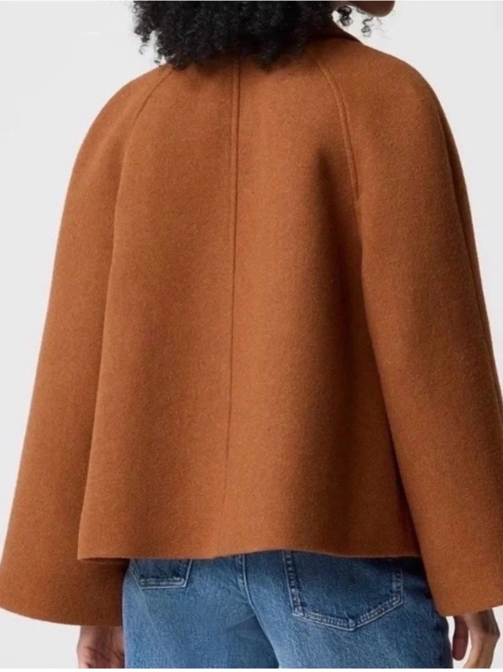J. crew Wool Blend Caramel Brown Button-Front Jacket swing coat - Picture 3 of 9